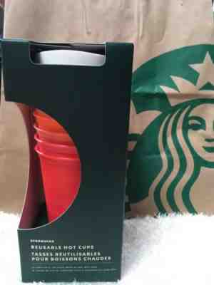 ????NEW Starbucks 2019 Fall Winter Holiday Christmas REUSABLE HOT CUPS  6 pack???????? - Sold on eBay Dec, 10th 2019 for $24.95