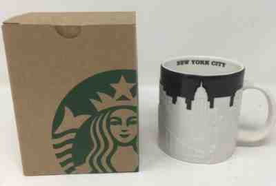 Starbucks New York City Relief Mug 3D Black & White NIB 16 Oz  - Sold on eBay Dec, 10th 2019 for $28.75