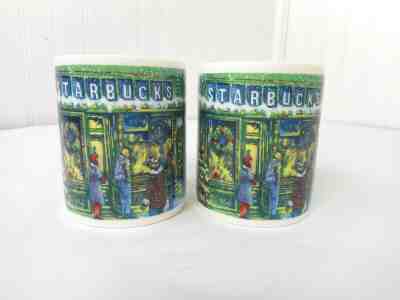 Starbucks Public Farmer's Market Christmas Coffee Cups Mugs - 2 in Lot - Sold on eBay Dec, 10th 2019 for $32.97