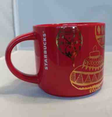 2015 Starbucks Red Gold Christmas Holiday Ornaments 14 oz Coffee Mug Tea Cup EUC - Sold on eBay Dec, 10th 2019 for $16.99