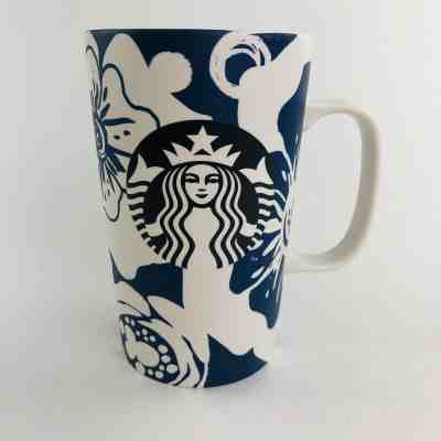 Starbucks Tall Mug Blue Floral Aloha Hawaii Mermaid Logo 16oz Coffee Cup Limited - Sold on eBay Dec, 10th 2019 for $21.24