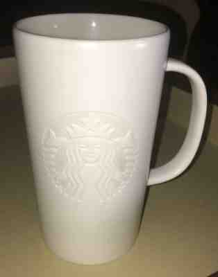 2014 Starbucks Coffee Embossed Siren Mug 16 oz Tall White Mermaid - Sold on eBay Dec, 10th 2019 for $23.99