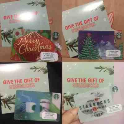 (Lot Set Of 4) Starbucks Singapore Version Christmas Gift Card 2017 - Sold on eBay Dec, 10th 2019 for $19.90