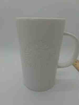 Starbucks embossed white coffee latte mug cup 12 oz - Sold on eBay Dec, 10th 2019 for $22.00