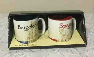 Starbucks Demitasse 2 City Mugs 3 oz Global icon city SPAIN and BARCELONA New - Sold on eBay Dec, 10th 2019 for $36.95