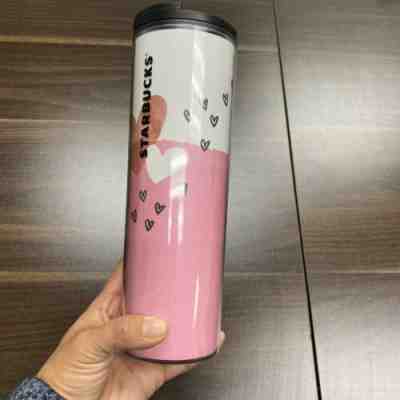 Starbucks Coffee Travel Mug Hearts Valentine Clip 16oz. Tumbler New - Sold on eBay Dec, 10th 2019 for $20.50