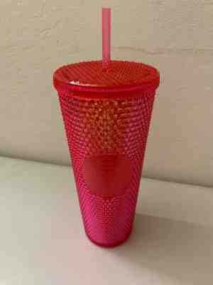 NEW Starbucks Venti Pink Stud Tumbler 2019 Cold Cup Holiday Christmas Collection - Sold on eBay Dec, 9th 2019 for $22.49