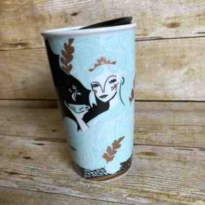Starbucks 2018 Holiday Ceramic Travel Mug - 12 Ounce Tumbler - Blue Mermaid - Sold on eBay Dec, 9th 2019 for $24.99