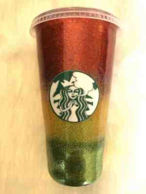 Jamaican Smoke Inspired Starbucks Reusable Cold Cup Glitter Tumbler 24oz - Sold on eBay Dec, 9th 2019 for $18.99