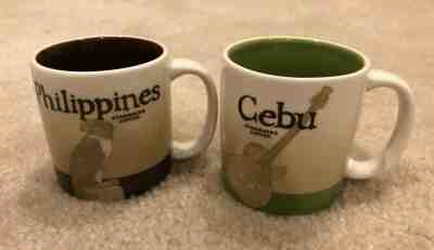 Starbucks 3oz Cups, Set of 2 - Philippines & Cebu - Demitasse / Expresso Size - Sold on eBay Dec, 9th 2019 for $15.00