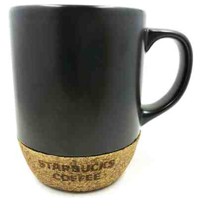 Starbucks Coffee Ceramic Mug Cup Cork Bottom 2009 Large Espresso Black 18 Ounces - Sold on eBay Dec, 9th 2019 for $31.54