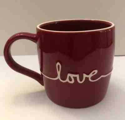 Starbucks Valentines  Red Hearts LOVE coffee mug 2010 Ruby Red New Bone China - Sold on eBay Dec, 9th 2019 for $19.00