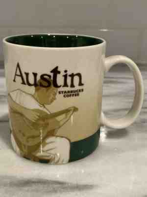 STARBUCKS Austin Global Icon Collector Series Coffee Mug City Guitar 16oz 2012 - Sold on eBay Dec, 9th 2019 for $29.95