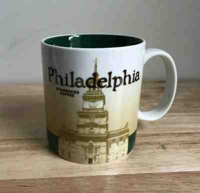 2011 STARBUCKS PHILADELPHIA 4" Green Tan Global Icon Collector Series Mug - EUC - Sold on eBay Dec, 9th 2019 for $21.00