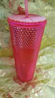 NEW Starbucks Christmas Holiday 2019 Hot Pink Studded Tumbler Metallic Cup - Sold on eBay Dec, 9th 2019 for $21.90