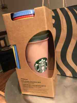 Starbucks color changing reusable cold cups 5pk Band New! - Sold on eBay Dec, 9th 2019 for $76.00