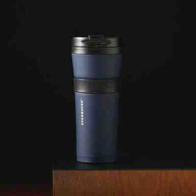 RARE Starbucks Stainless Coffee Tumbler Matte Navy Blue 16 oz Double Wall Cup - Sold on eBay Dec, 9th 2019 for $59.99