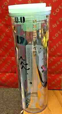 NEW 16 oz Starbucks clear/green acrylic tumbler w/slide sip spout & gold siren  - Sold on eBay Dec, 9th 2019 for $19.99