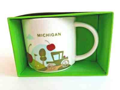 Starbucks You Are Here Coffee Mug Michigan New Boxed Retired 2015 Green 14oz YAH - Sold on eBay Dec, 9th 2019 for $19.99