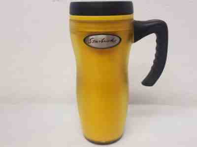 Starbucks Coffee Company Barista Travel Tumbler Frosted Yellow Black Handle Lid - Sold on eBay Dec, 9th 2019 for $24.99