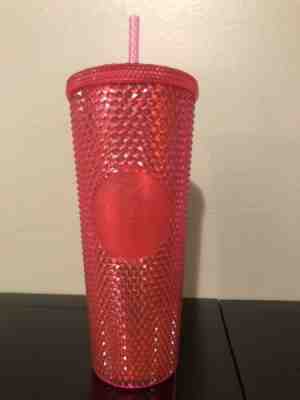 NEW Starbucks Venti Platinum Pink Stud Tumbler Cup 2019 Holiday Christmas - Sold on eBay Dec, 9th 2019 for $22.75