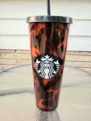 NEW Starbucks 24 oz Tortoise Shell Tumbler with Straw - Fall 2019 RARE Sold out - Sold on eBay Dec, 9th 2019 for $42.90