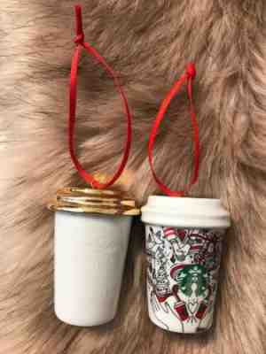 STARBUCKS 2013 CREATE YOUR OWN HOLIDAY & 2017 ORNAMENT - Sold on eBay Dec, 8th 2019 for $21.99