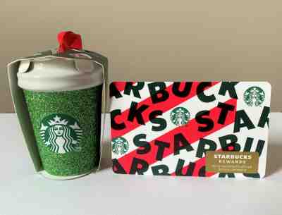 2019 STARBUCKS Green Glitter CUP ORNAMENT + $5 GIFT CARD Free Ship! - Sold on eBay Dec, 8th 2019 for $18.95