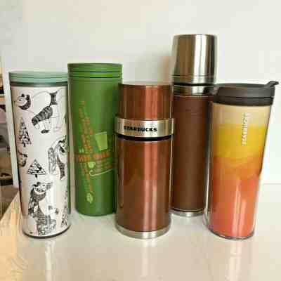 Starbucks Cups Tumbler Stainless Steel Double Wall Hot Cold Tumblers Thermos Lot - Sold on eBay Dec, 8th 2019 for $53.00