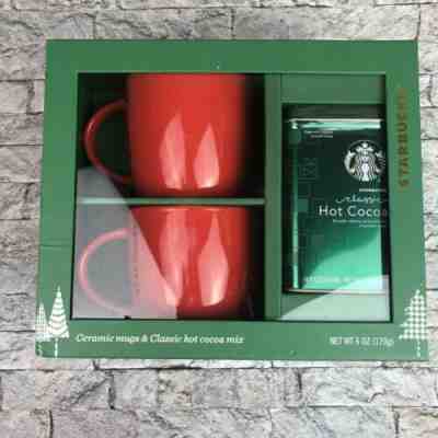 Starbucks Red 14oz Mugs & Classic Hot Cocoa Gift Set NEW - Sold on eBay Dec, 8th 2019 for $22.46