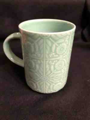 Elegant Starbucks Coffee Jade Green Floral Embossed Mug 12 Oz - Sold on eBay Dec, 8th 2019 for $16.99