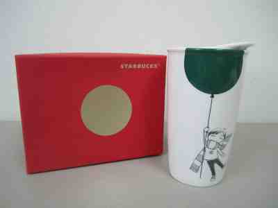 Starbucks 2014 12 oz. Taveler Coffee Mug / Tumbler - Boy with Green Balloon - Sold on eBay Dec, 8th 2019 for $21.99