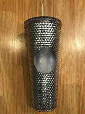 NEW STARBUCKS 2019 Platinum Studded Cold Cup Tumbler WINTER HOLIDAY 24 oz Silver - Sold on eBay Dec, 8th 2019 for $28.90