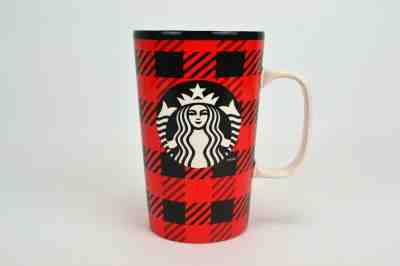 Starbucks 2014 Red And Black Plaid Double Tail Mermaid 16 oz Coffee Mug - Sold on eBay Dec, 8th 2019 for $24.88