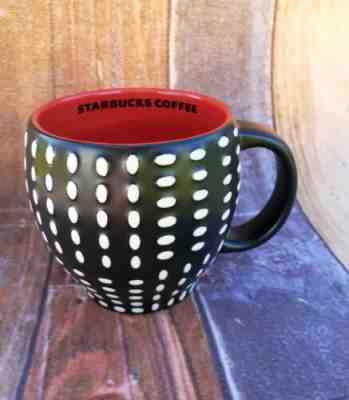 Starbucks New Bone China Black & White Polka Dot Mug 2008 Cup Red Inside - Sold on eBay Dec, 8th 2019 for $16.00