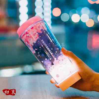 New Starbucks 2019 China 12oz Pink-Purple Dancing Sakura Led Tumbler - Sold on eBay Dec, 8th 2019 for $31.99