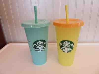 Starbucks Reusable Color Changing Cold Cups  - Set of 2 - Never Used - Sold on eBay Dec, 8th 2019 for $41.00