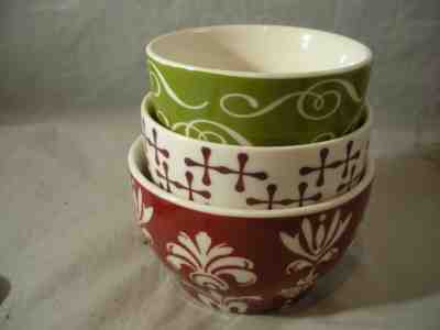 2010 Starbucks Stackable Tea Cups Nesting Bowls New Bone China Holiday Christmas - Sold on eBay Dec, 8th 2019 for $15.00