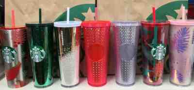 Starbucks Holiday Winter Tumblers Mugs Cups 2019 Studded Red Green Silver Pink  - Sold on eBay Dec, 7th 2019 for $33.20