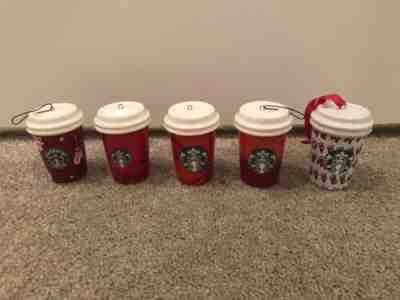 Starbucks Christmas Siren Logo “To Go” Red Cup Hanging Ornament Holiday Set - Sold on eBay Dec, 7th 2019 for $20.55