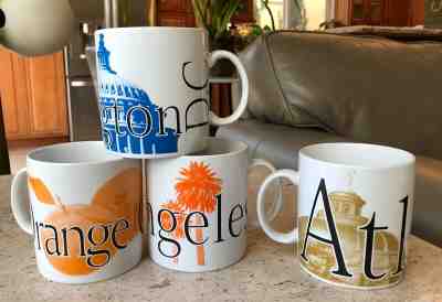 4 Starbucks 1994 City Mugs Series Large Collector Mugs ~ Atlanta, LA, OC, & DC  - Sold on eBay Dec, 7th 2019 for $59.99