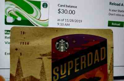 Starbucks superdad physical gift card with $30 balance (free shipping in USA) - Sold on eBay Dec, 7th 2019 for $25.03