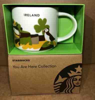 Starbucks Ireland YAH Mug Puffin Sheep Cliffs Moher Shamrock You Are Here Eire - Sold on eBay Dec, 7th 2019 for $40.00