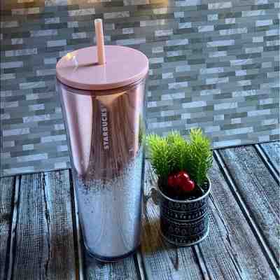 Starbucks Cascading Snow Glitter 24oz Tumbler Rose Gold Holiday 2019 *NEW* - Sold on eBay Dec, 7th 2019 for $31.99