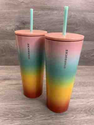 Starbucks Cup Rainbow Stainless Tumbler 24oz Summer 2019 VENTI NEW Pride Rare - Sold on eBay Dec, 7th 2019 for $39.99