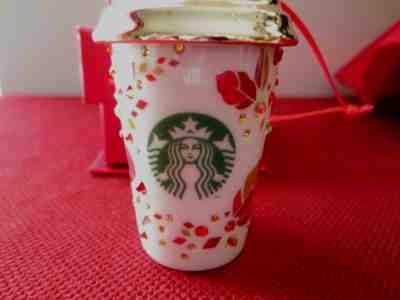 STARBUCKS SWAROVSKI 2013 CHRISTMAS COFFEE CUP ORNAMENT IN BOX* NEW* - Sold on eBay Dec, 7th 2019 for $37.95