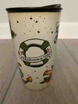 Starbucks 2015 Tattoo Mermaid Siren Sailor Ceramic Travel Mug Cup Tumbler 12oz - Sold on eBay Dec, 7th 2019 for $56.00