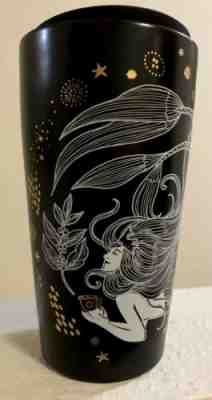 NWT Starbucks 2019 Holiday Black Gold Siren Mermaid Tumbler Ceramic 12oz Mug - Sold on eBay Dec, 7th 2019 for $19.99