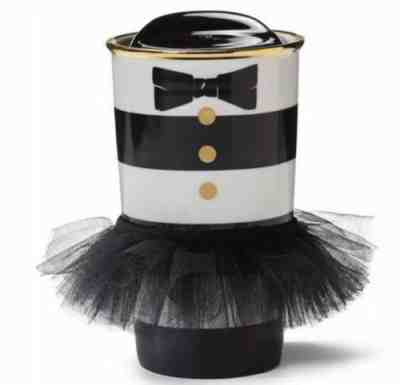 NIB Starbucks 2013 Alice Olivia Travel Coffee Mug Ceramic Striped Tuxedo Tutu  - Sold on eBay Dec, 6th 2019 for $69.88