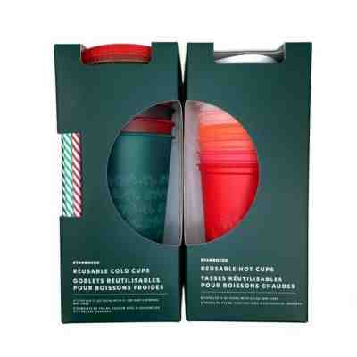Starbucks COMBO Holiday Cold and Hot cup bundle.- LIMITED EDITION-  - Sold on eBay Dec, 6th 2019 for $15.50